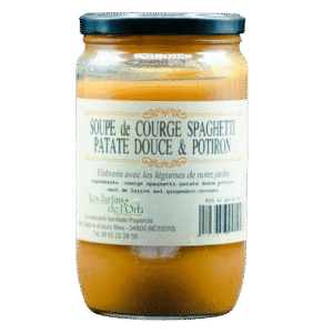 bocal de soupe de courge patate douce et potiron