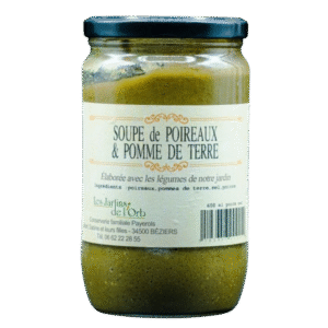 bocal de soupe de poireaux et pomme de terre