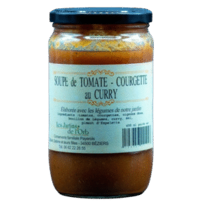 bocal de soupe de tomates courgettes curry