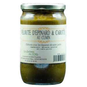 Velouté d'epinard et carotte au cumin